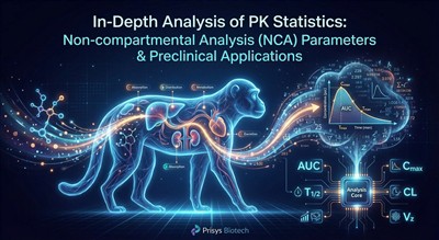 PK statistika: ne{0}}skyrių analizės (NCA) parametrai ir ikiklinikinis pritai...